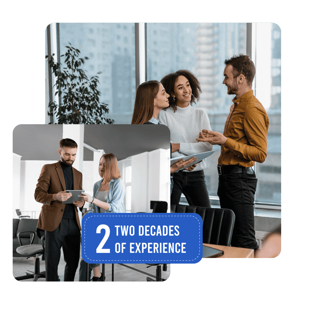 Group of people discussing insurance policy in office